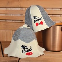 Sauna Hats 'Mr. and Mrs. Sauna', 100% Wool, Set of 2 - The Perfect Sauna Accessory for Couples