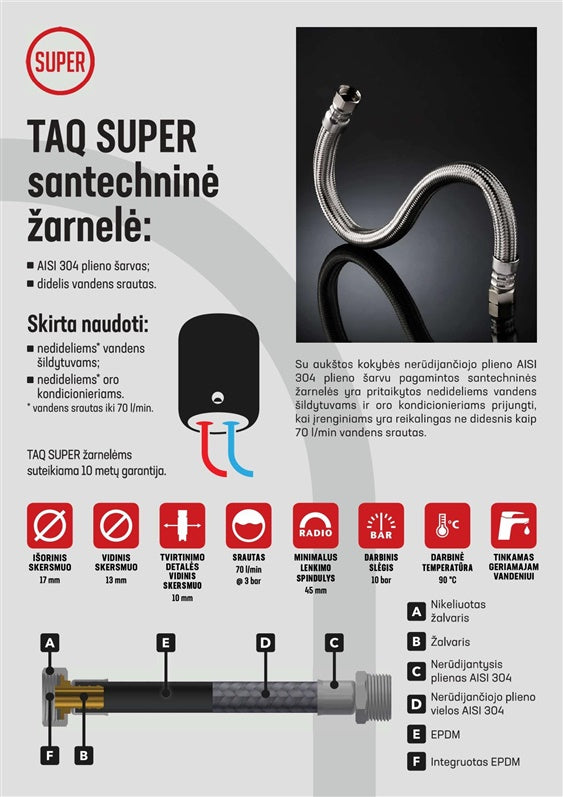 Flexible hose Tucai Taq Super, M3/4'', F3/4'', 50 cm