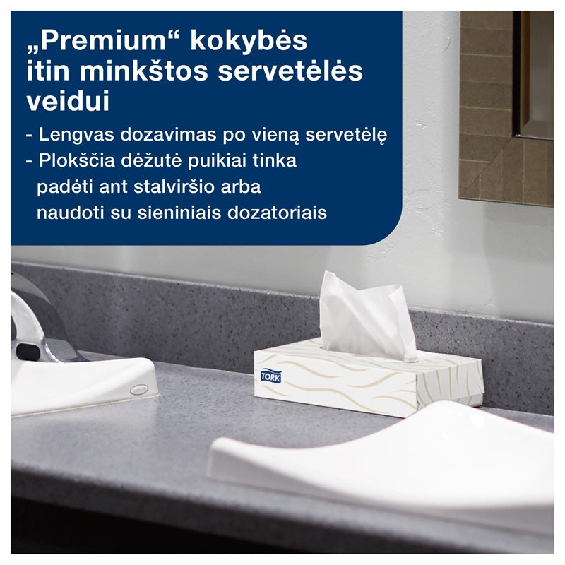 Chusteczki higieniczne TORK PREMIUM, 2-warstwowe, 100 szt.