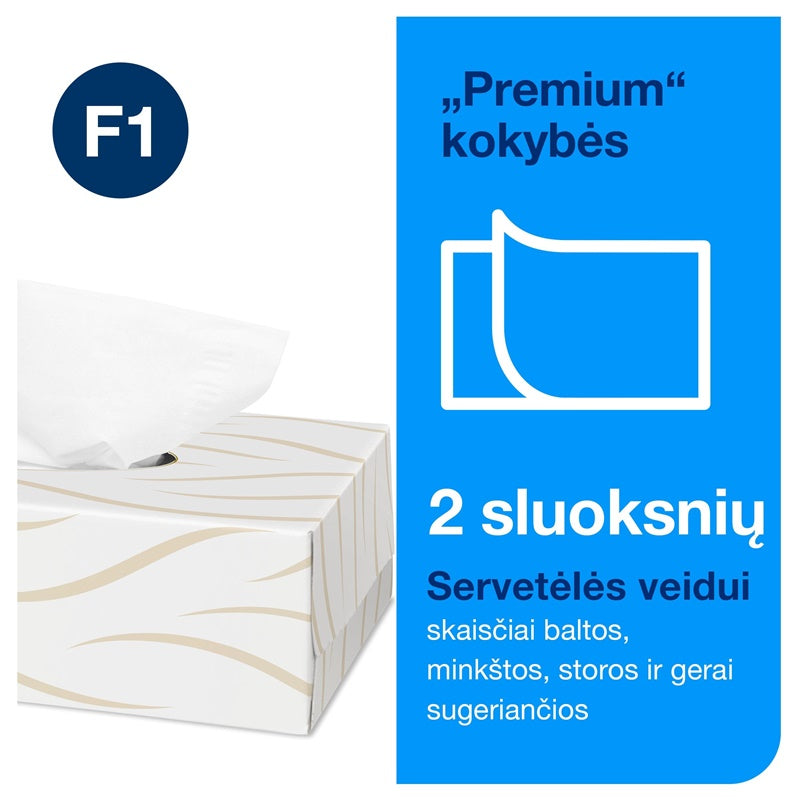 Chusteczki higieniczne TORK PREMIUM, 2-warstwowe, 100 szt.