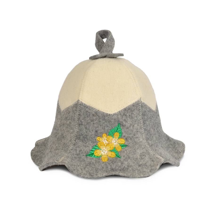 Sauna Hat 'Flowers' 100% Wool