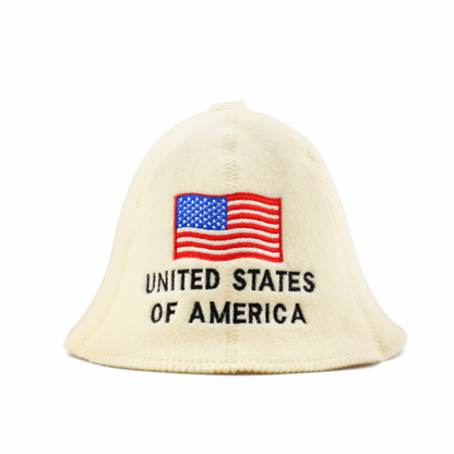 Sauna Hat ‘FLAGS’, 100% Wool