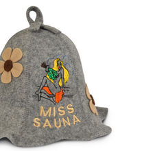 Sauna Hat "Miss Sauna" &amp; "Sauna Boss" 100% Wool, Set of 2