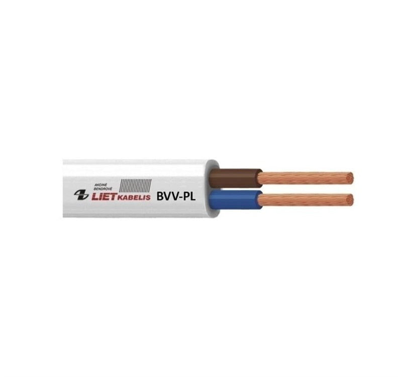 Cable Lietkabelis BVV-PL, 2 x 2.5 mm², white