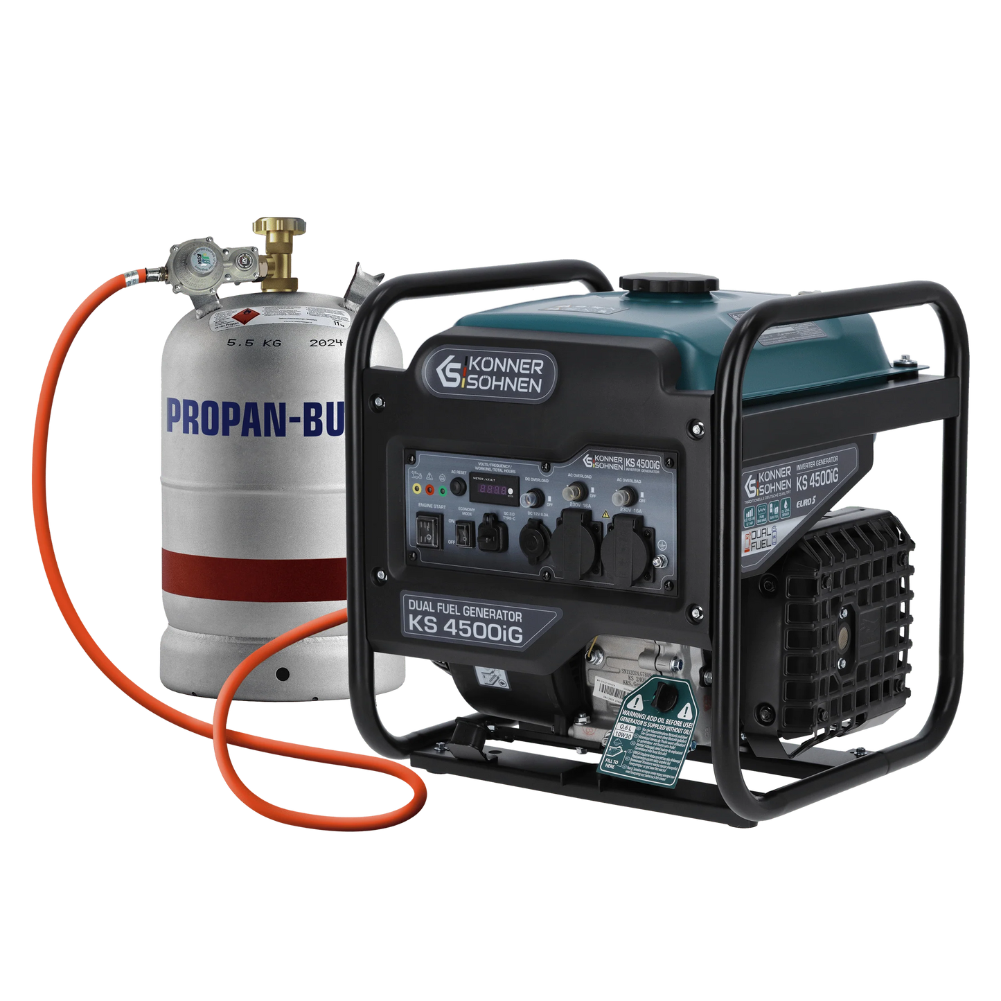 Inverterinis generatorius LPG/benzinas 4500W, KS 4500iG KONNER & SOHNEN