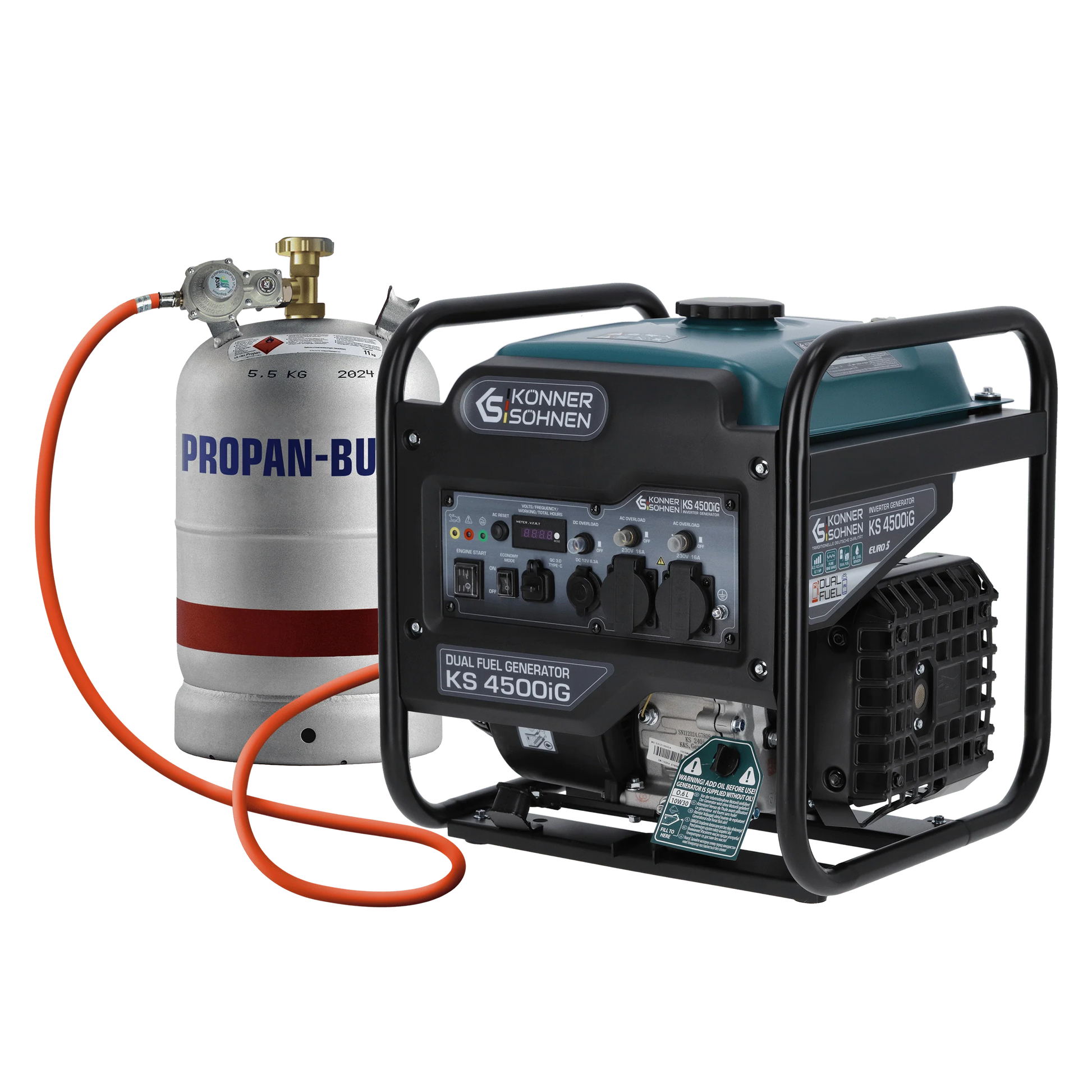 Inverterinis generatorius LPG/benzinas 4500W, KS 4500iG KONNER & SOHNEN
