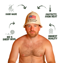 Sauna Hat ‘FLAGS’, 100% Wool