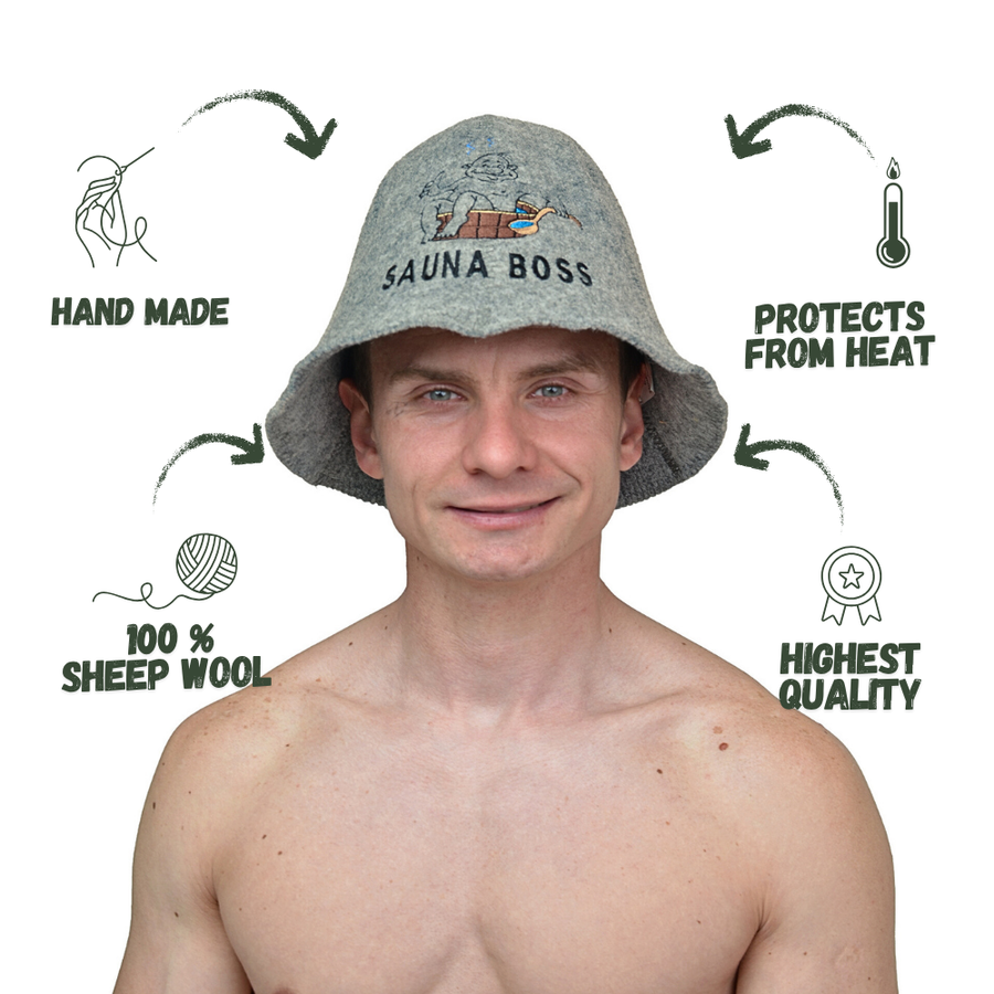 100% Wool Sauna Hat - Sauna Boss | Premium Sauna Accessory