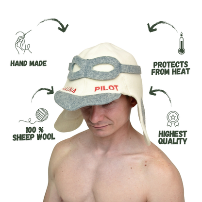 Sauna Hat 'Sauna Pilot' 100% Wool