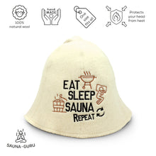 Czapka do sauny „Sauna Repeat” 100% wełna
