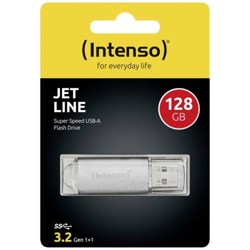 Intenso USB atmintinė 128 GB Jet Line USB 3.2, (3541491), sidabrinė spalva