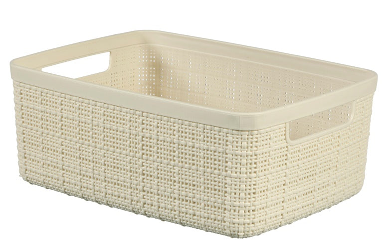 Storage box CURVER JUTE, 5 l, cream, 27×20×11 cm