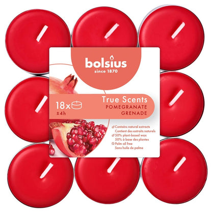 Žvakė, aromatinė Bolsius, 4 h, 18 vnt., Raudona
