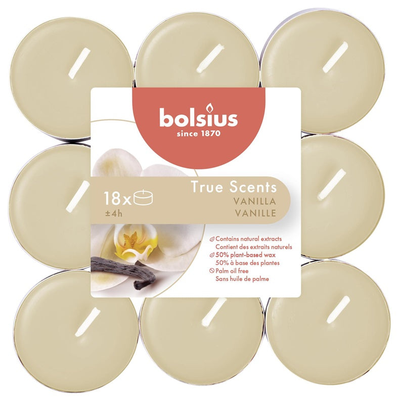 Candle, aromatic Bolsius Vanilla scent, 4 h, 18 pcs.