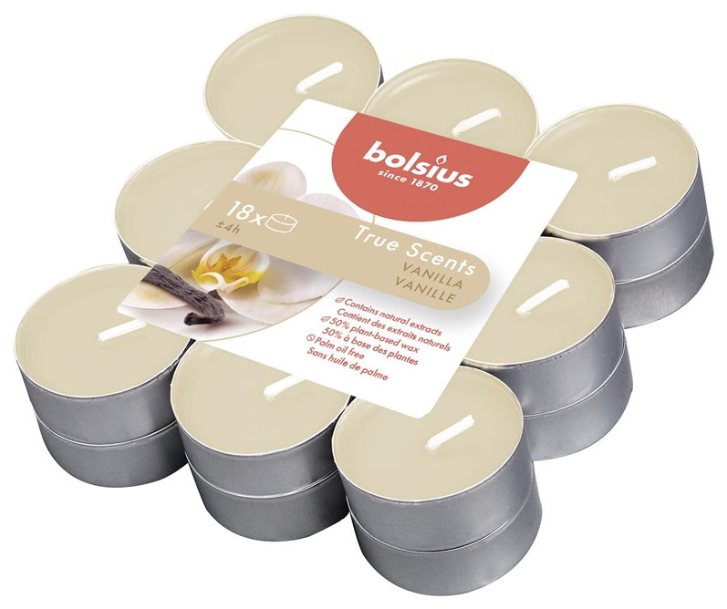 Candle, aromatic Bolsius Vanilla scent, 4 h, 18 pcs.