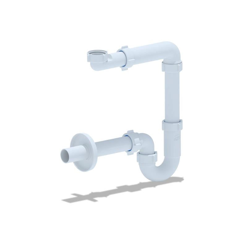 Space-saving basin siphon 1 1/4X32 without pop-up waste