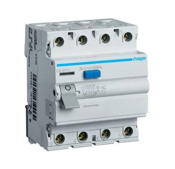 Residual current device Hager CD441J, 4P, 40 A, 400 V, 30 mA