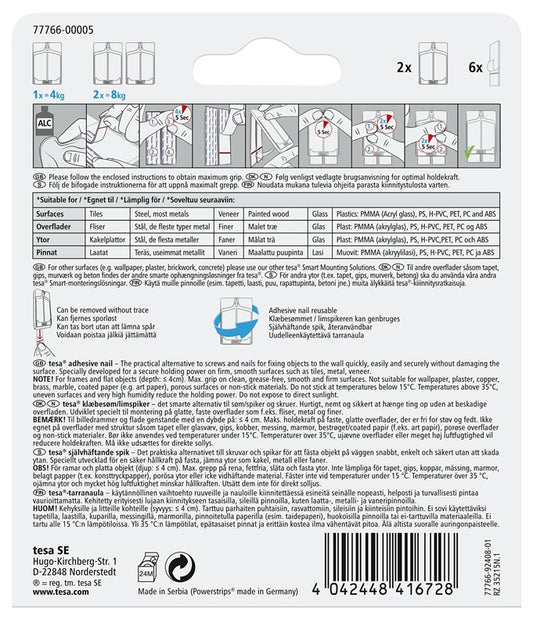 Hooks for hanging frames, 77766, 2X4 kg, for tiles