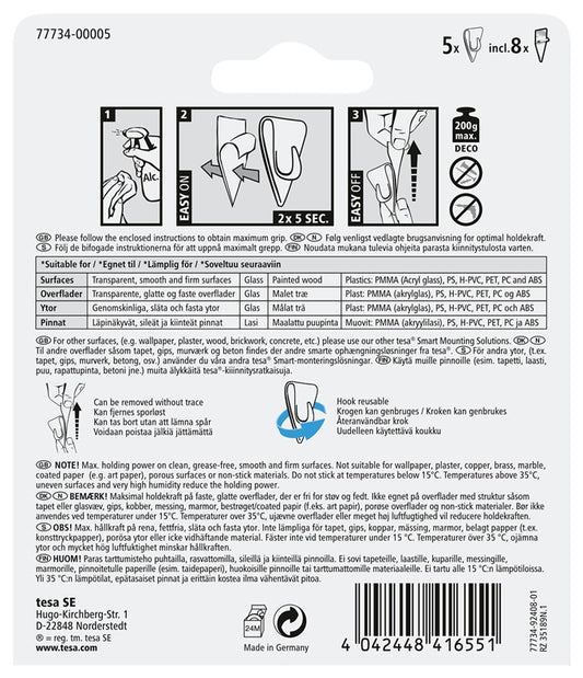 Hooks, clear, 77734, 5X0.2 kg, DECO
