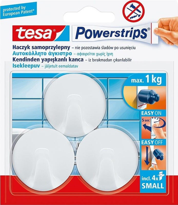 Hooks, round, 57577 3X1kg, white