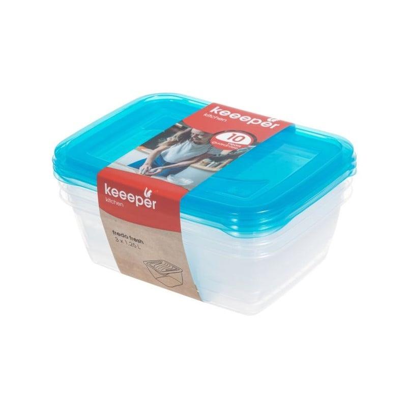 Zestaw pojemników na żywność Fredo Fresh, 3x1,25 l