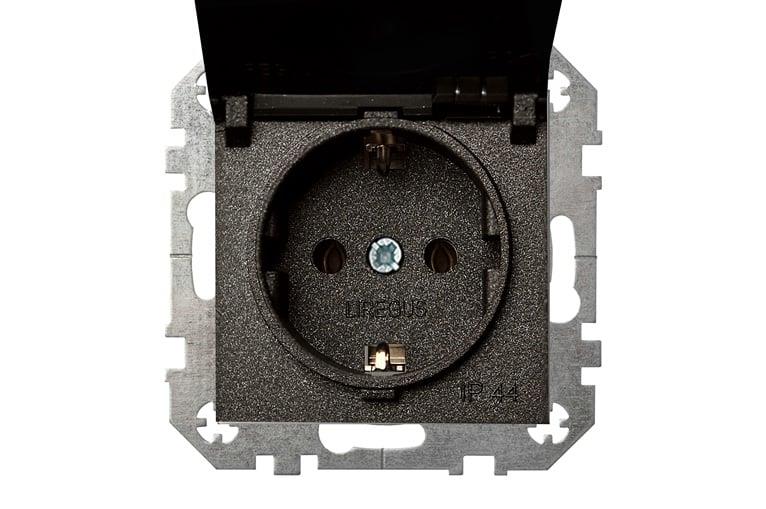 Socket LIREGUS EPSILON, black, IP44