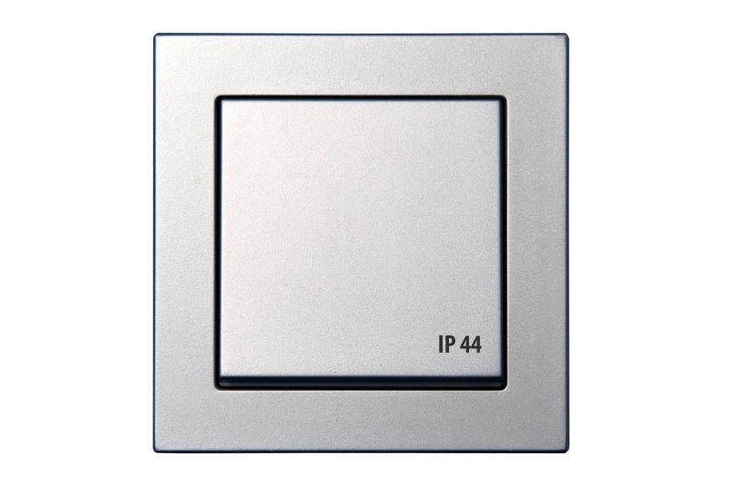 Wall socket LIREGUS EPSILON, metal color, IP44