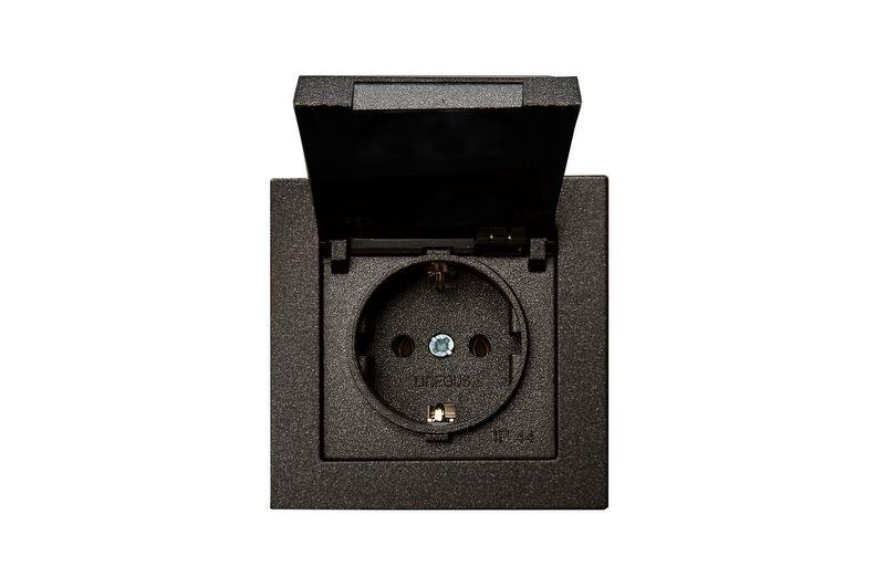 Socket LIREGUS EPSILON, black, IP44