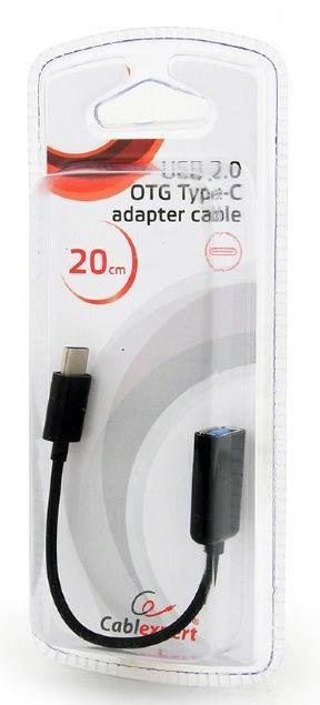 Kabelis GEMBIRD USB Type C M, USB Type A M, 0.2m, juodas
