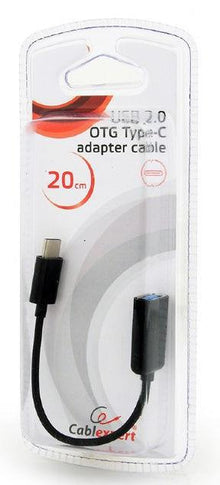 Кабель GEMBIRD USB Type C M, USB Type A M, 0.2м, черный