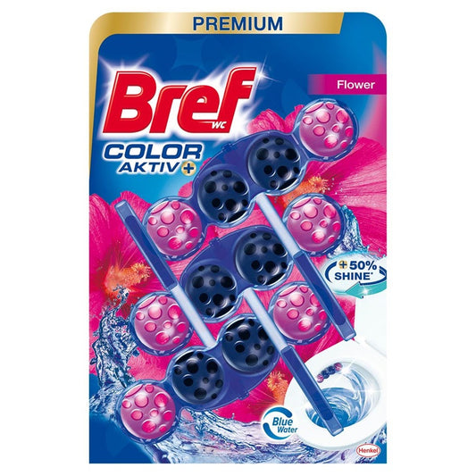 Kostka do WC BREF COLOR AKTIV FLOWER, 3×50 g