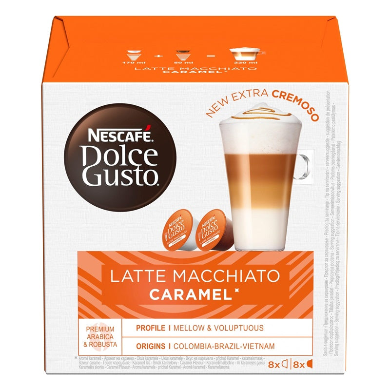 Kapsułki kawy DOLCE GUSTO LATTE MACCHIATO CARAMEL, 8+8 szt.