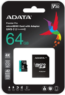 ADATA Premier Pro 64GB microSDXC UHS-I Class 10 with Adapter