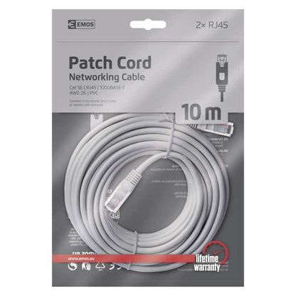 Cable EMOS RJ-45 M, RJ-45 M, 10m, grey S9126