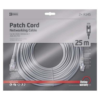 Kabel EMOS RJ-45 M, RJ-45 M, 25m, szary S9130
