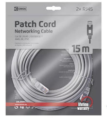 Kabel EMOS RJ-45 M, RJ-45 M, 15m, szary S9127