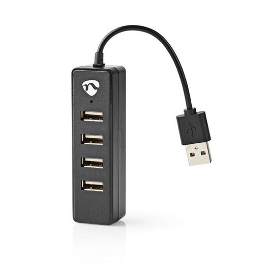 USB 2.0 Hub, 4 Ports, Black