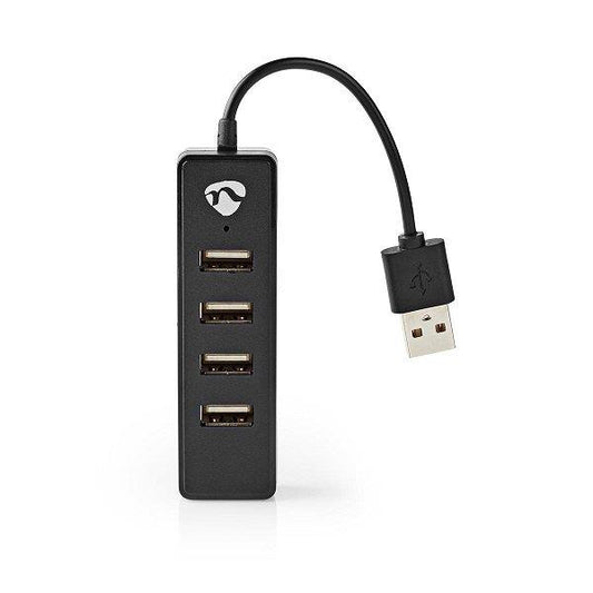 USB 2.0 Hub, 4 Ports, Black