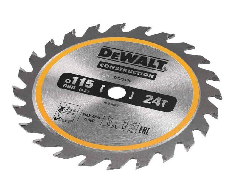 Piła tarczowa do drewna DEWALT 115 mm, 24T