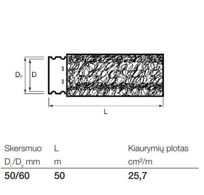 Rura drenarska z filtrem kokosowym Wavin Ø 50/60 mm 50 m