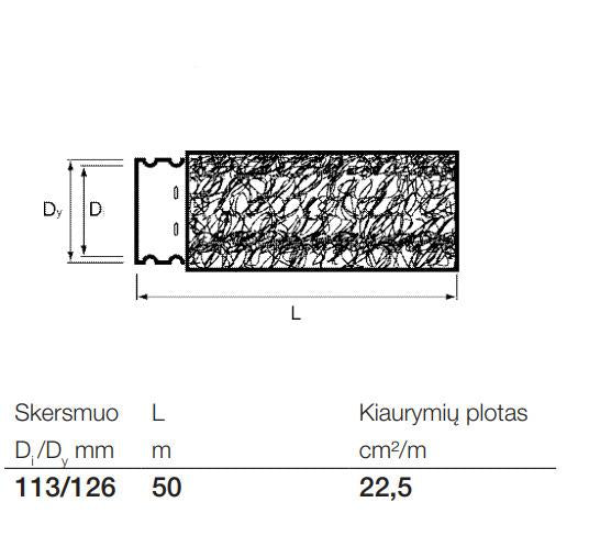 Drenažo vamzdis su kokoso filtru Wavin Ø 113/126 mm 50 m