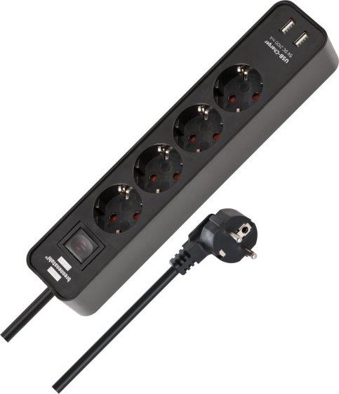 Przedłużacz domowy BRENNENSTUHL ECOLOR, 4 gniazda, 2USB, 1,4 m