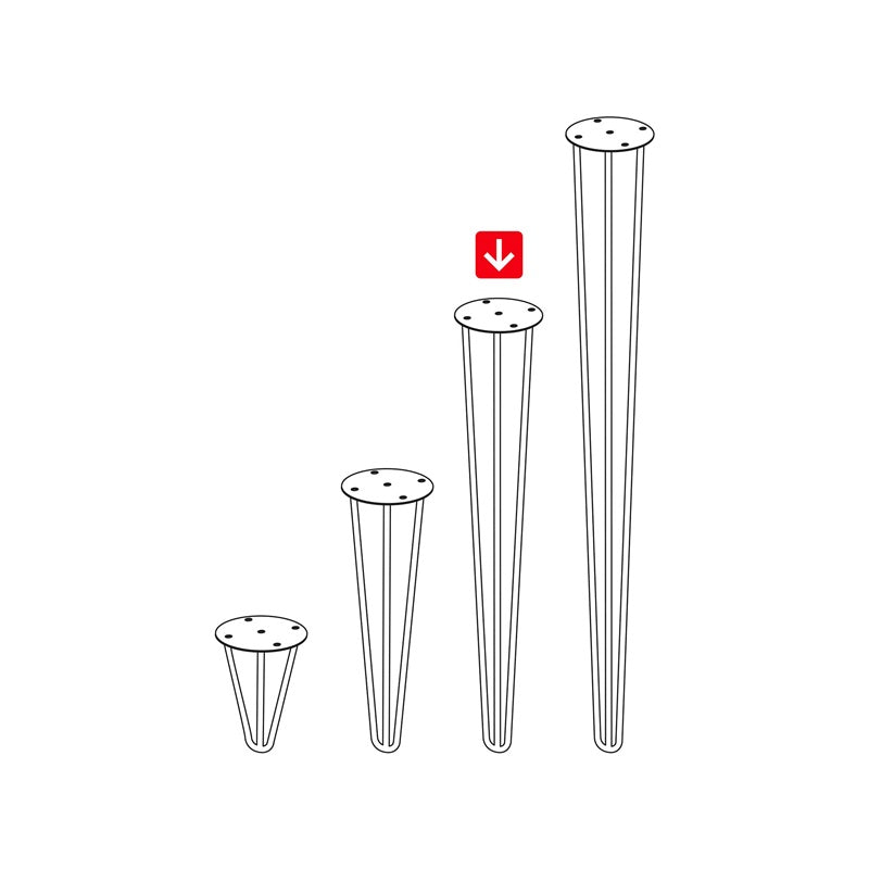Leg Rei D8 x 710 mm, black