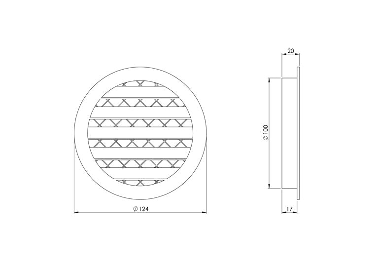 Aluminium alloy grille EUROPLAST MRA100M