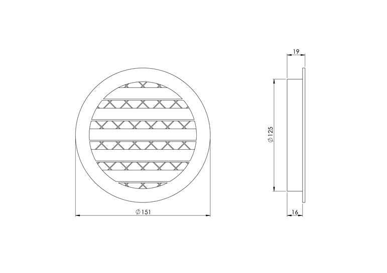Aluminium Alloy Grille EUROPLAST MRA125M