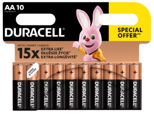 DURACELL AA/LR06 Batteries, 1.5V, 10 pcs.