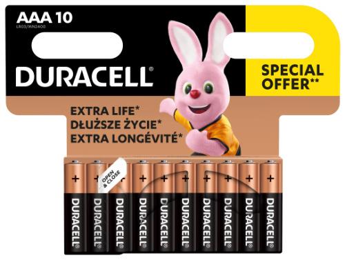 Batteries DURACELL AAA/LR03, 1.5V, 10 pcs.