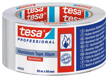 Taśma aluminiowa samoprzylepna, Tesa Universal, 25 m x 50 mm