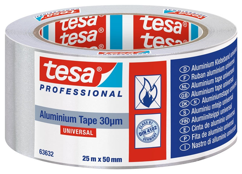 Taśma aluminiowa samoprzylepna, Tesa Universal, 25 m x 50 mm