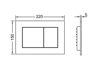 TECE 9240407 Black Dual Flush Plate